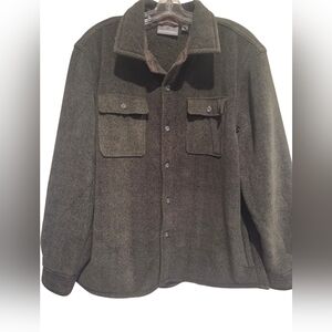 NWOT Awesome Olive Fleece Button Down Shirt/Jacket XL